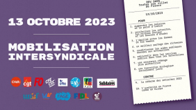 Journée intersyndicale de mobilisations le 13 octobre 